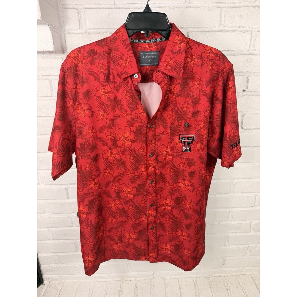 Chiliwear Texas Tech Red Raiders Mens S Red Hawaiian Floral Button Shirt NCAA